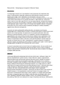 Riassunto del libro “antropologia per insegnare” di Manuela Tassan