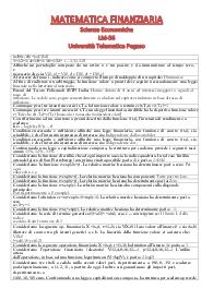 MATEMATICA FINANZIARIA - Scienze Economiche LM-56 - Università Telematica Pegaso