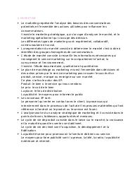 Riassunto marketing in francese