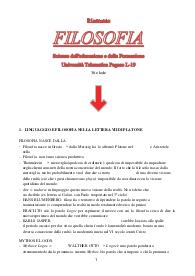 Riassunto filosofia - Scienze dell'educazione e della Formazione - L19 Università Telematica Pegaso