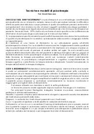 Tecniche e modelli di Psicoterapia - DOMANDE APERTE, Panieri di Psicoterapia