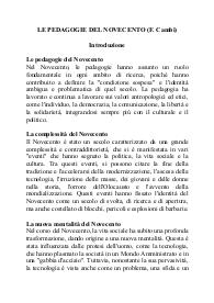 LE PEDAGOGIE DEL NOVECENTO (F. CAMBI) - RIASSUNTO DETTAGLIATO