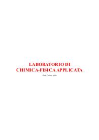 Appunti di laboratorio di chimica-fisica applicata