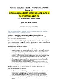 Paniere Completo Quiz + Risposte Aperte: Supera Sociologia della Comunicazione e dell'Informazione