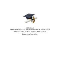Paniere FILOLOGIA DELLE LETTERATURE ROMANZE E MEDIEVALI Ecampus