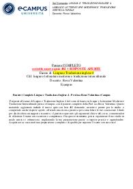 Paniere Completo Lingua e Traduzione Inglese 4 - Prof.ssa Rossi Valentina eCampus