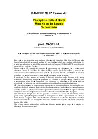 Paniere Quiz per l'Esame di Disciplina delle Attività Motorie nelle Scuole Secondarie