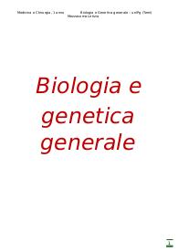 Biologia e Genetica Generale