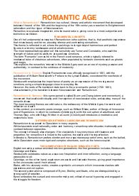 Riassunto Maturità: The Romantic Age