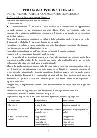 Appunti+riassunto libro Intercultura in testa per esame di pedagogia interculturale.