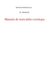 Manuale di storia della sociologia