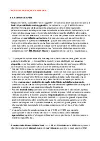 La crisi del ventinove e il New Deal - Riassunto