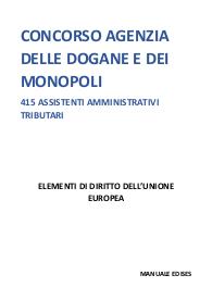 CONCORSO AGENZIA DELLE DOGANE E DEI MONOPOLI 2025 - ELEMENTI DI DIRITTO DELL'UNIONE EUROPEA - EDISES