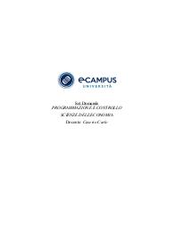 Paniere di PROGRAMMAZIONE E CONTROLLO, Prof CASERIO, ECAMPUS - Chiuse