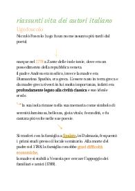 Vita di Parini, Foscolo e Goldoni.