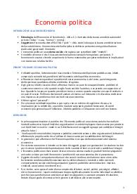 Riassunto esame Economia politica
