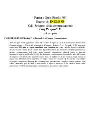 PANIERE QUIZ 2025 Inglese Prof. Pasquali E. eCampus Comunicazione