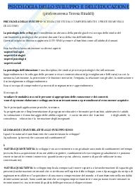 Appunti di Psicologia dello sviluppo e dell'educazione