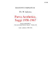 Th. W. Adorno, Parva Aesthetica