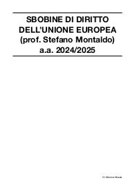 Sbobine lezioni di diritto dell’Unione Europea (prof. Stefano Montaldo) a.a. 2024/2025
