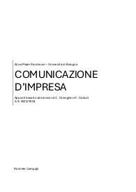 Appunti di Comunicazione d'impresa, prof. C. Orsingher e F. Caboni, Unibo (CLAMM), A.S. 2023/2024