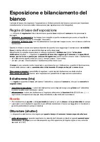 Esposizione e bilanciamento del bianco - 3 pagine