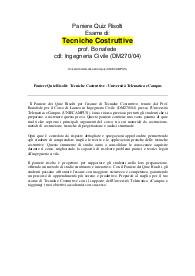 Paniere Quiz Risolti: Tecniche Costruttive - Università Telematica eCampus