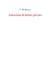 C. M. Bianca, Istituzioni di diritto privato