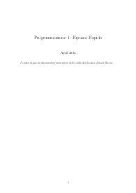 Programmazione 1: Ripasso o Studio Rapido e Rafforzato [40 pagine]