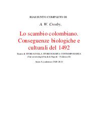 A. W. Crosby, Lo scambio colombiano. Parte II
