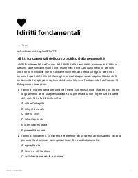 Riassunti su alcuni dei diritti fondamentali