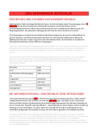 Riassunti in tedesco della repubblica di Weimar