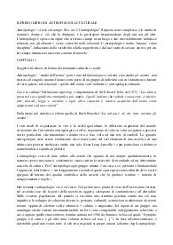 Riassunto di Antropologia culturale