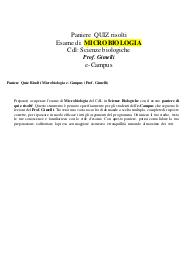 Paniere Quiz Risolti Microbiologia e-Campus (Prof. Gimelli)
