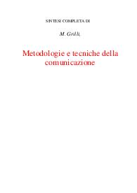 Metodologie e tecniche della comunicazione