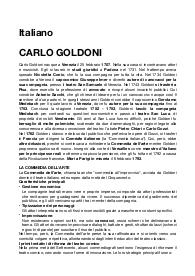Carlo goldoni e Ugo Foscolo