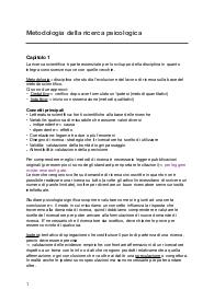 Riassunto del libro Metodologia della ricerca psicologica