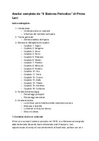 Riassunto e analisi Il sistema periodico