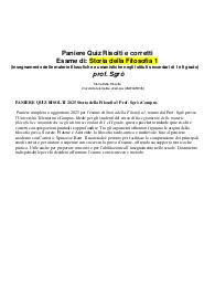 PANIERE QUIZ RISOLTI 2025 Storia della Filosofia 1 Prof. Sgrò eCampus