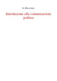 Introduzione alla comunicazione politica - Gianpietro Mazzoleni