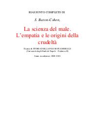S. Baron-Cohen, La scienza del male.