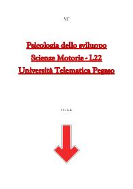 Psicologia dello sviluppo - Scienze Motorie - L22 Università Telematica Pegaso