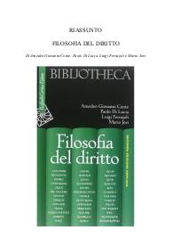 Riassunto del libro "Filosofia del diritto" di Amedeo.G Conte, Paolo Di Lucia, Luigi Ferrajoli e Mario Jori