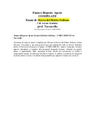 Paniere Risposte Aperte Storia del Diritto Italiano – UNIECAMPUS Prof. Vaccarella