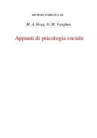 Appunti di psicologia sociale completo