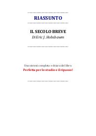 Riassunto del libro: "Il secolo breve" di Eric J. Hobsbawm