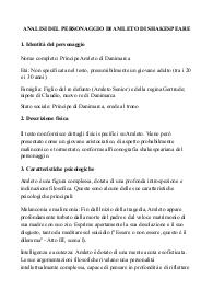 ANALISI DEL PERSONAGGIO DI AMLETO DI SHAKESPEARE