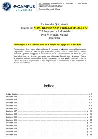 Paniere Quiz Risolti - Misure per Controllo Qualità - Ingegneria Industriale