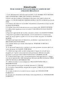 Metodi di Ricerca e Analisi EXTRA