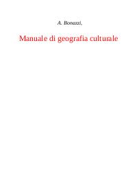 Manuale di geografia culturale - Bonazzi